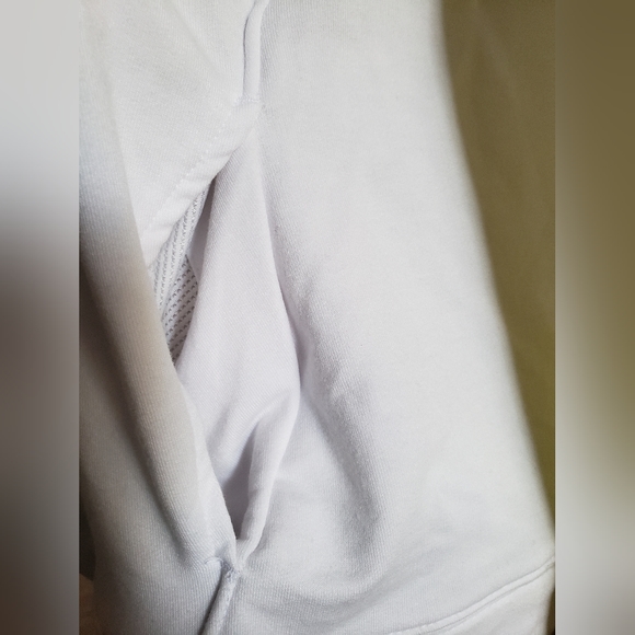 Under Armour Funnel Neck Mesh Sweatshirt With Pockets White/ Yellow Size L - Picture 4 of 6